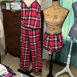3 pc Victoria Secret PJ Set Light weight ,Top with adjustable straps is medium,